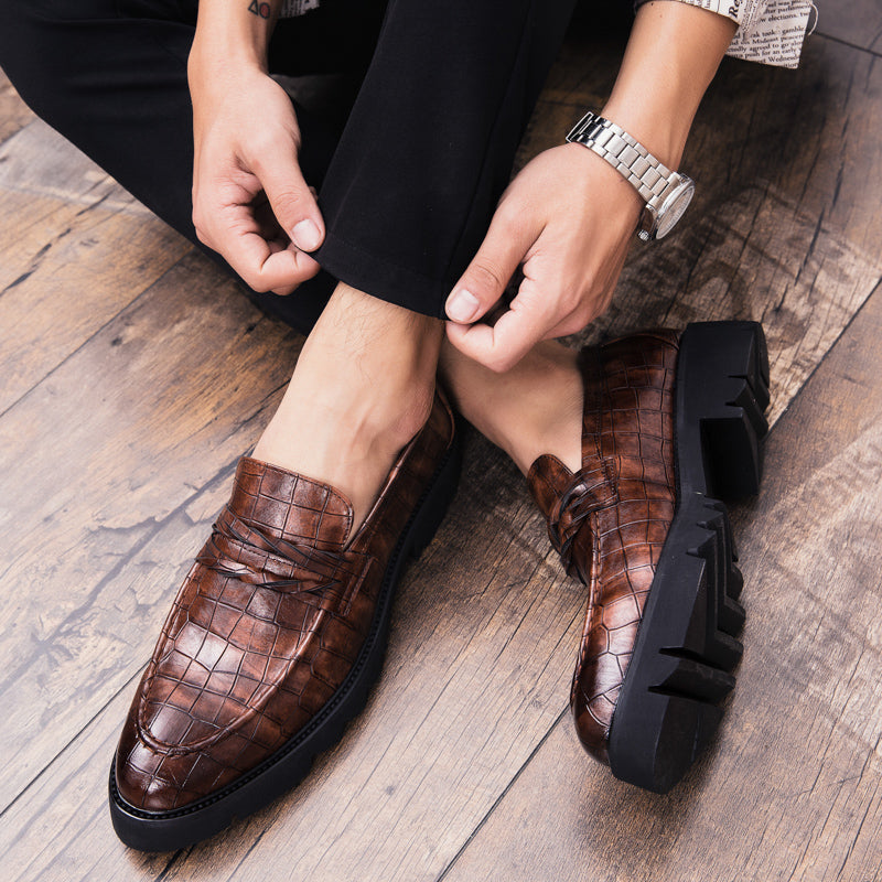 Brown Shoes Men Classic Coiffeur Business Shoes Men Formal Italian Brand Men Classic Shoes Fashion Slip On 8512
