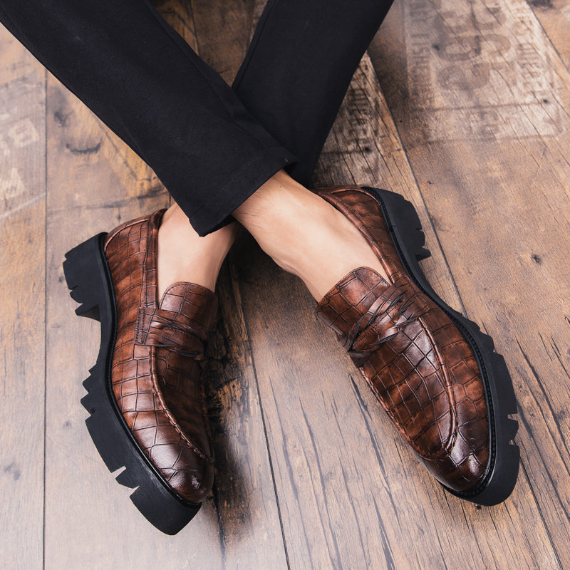 Brown Shoes Men Classic Coiffeur Business Shoes Men Formal Italian Brand Men Classic Shoes Fashion Slip On 8512