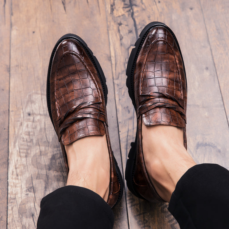 Brown Shoes Men Classic Coiffeur Business Shoes Men Formal Italian Brand Men Classic Shoes Fashion Slip On 8512