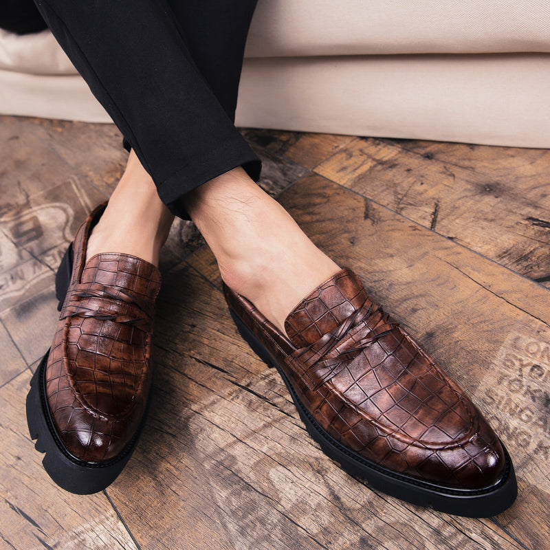 Brown Shoes Men Classic Coiffeur Business Shoes Men Formal Italian Brand Men Classic Shoes Fashion Slip On 8512