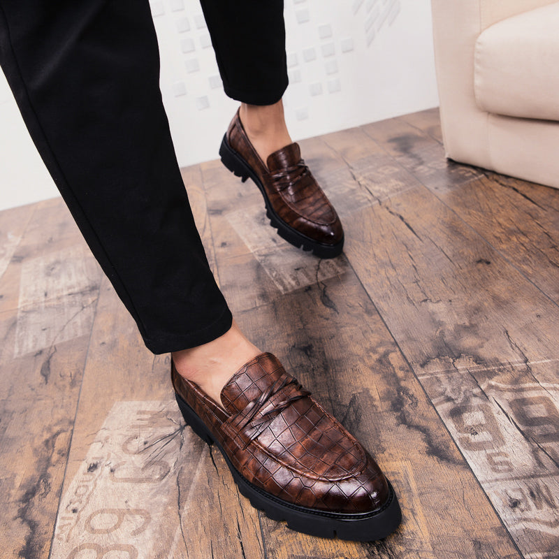 Brown Shoes Men Classic Coiffeur Business Shoes Men Formal Italian Brand Men Classic Shoes Fashion Slip On 8512