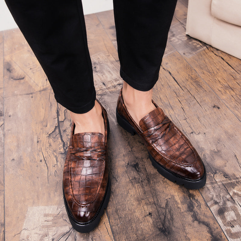 Brown Shoes Men Classic Coiffeur Business Shoes Men Formal Italian Brand Men Classic Shoes Fashion Slip On 8512