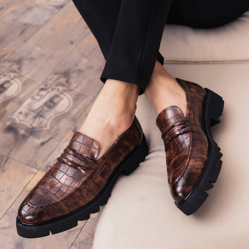 Brown Shoes Men Classic Coiffeur Business Shoes Men Formal Italian Brand Men Classic Shoes Fashion Slip On 8512