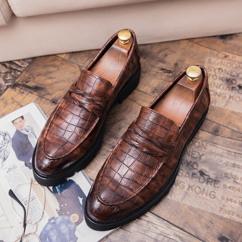 Brown Shoes Men Classic Coiffeur Business Shoes Men Formal Italian Brand Men Classic Shoes Fashion Slip On 8512