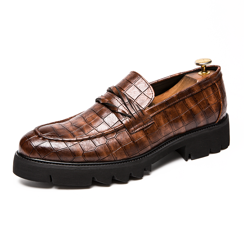Brown Shoes Men Classic Coiffeur Business Shoes Men Formal Italian Brand Men Classic Shoes Fashion Slip On 8512