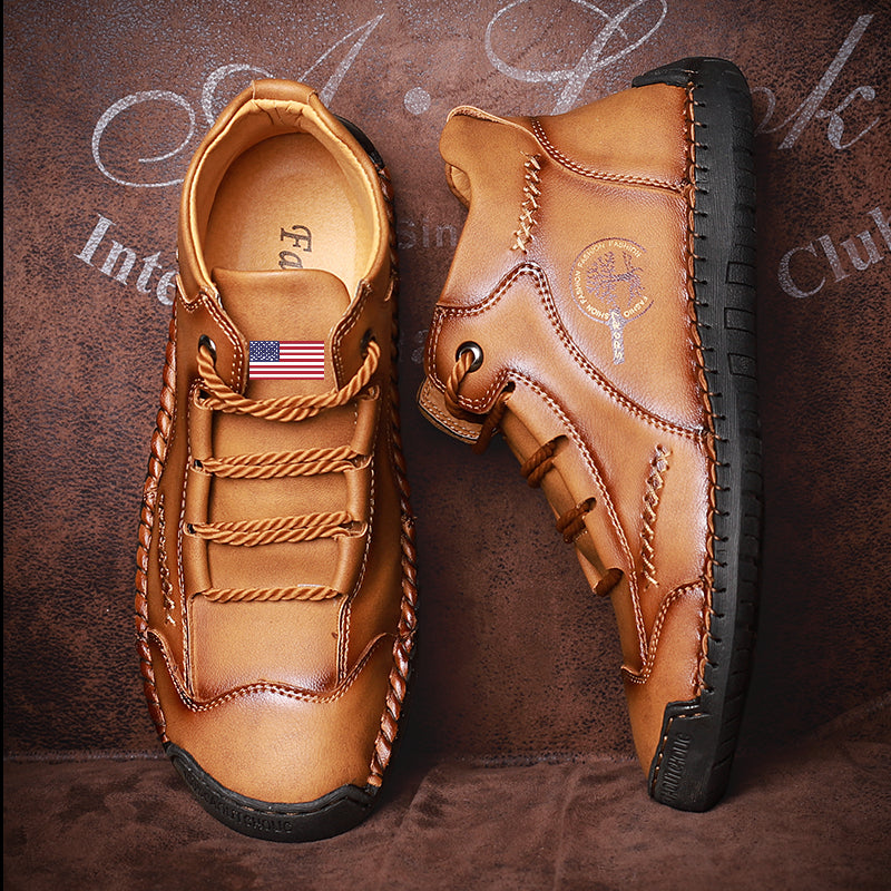 Patriotism Unit States flag boots Hand Stitching wolverine Mens vintage Lace comfort soft Microfiber Leather Casual Ankle Boots TARA 9932