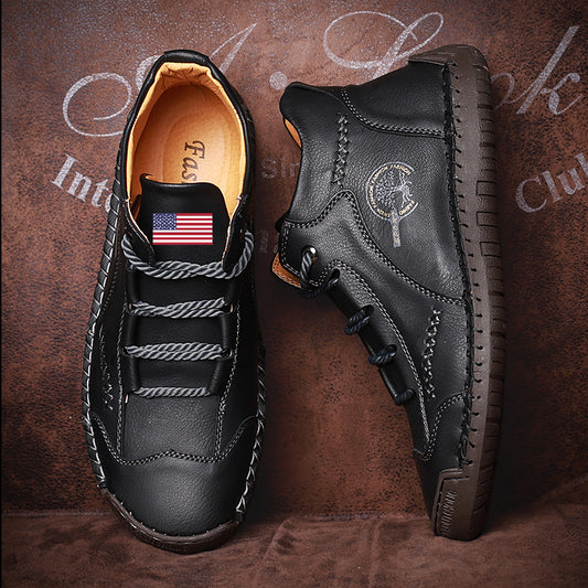 Patriotism Unit States flag boots Hand Stitching wolverine Mens vintage Lace comfort soft Microfiber Leather Casual Ankle Boots TARA 9932