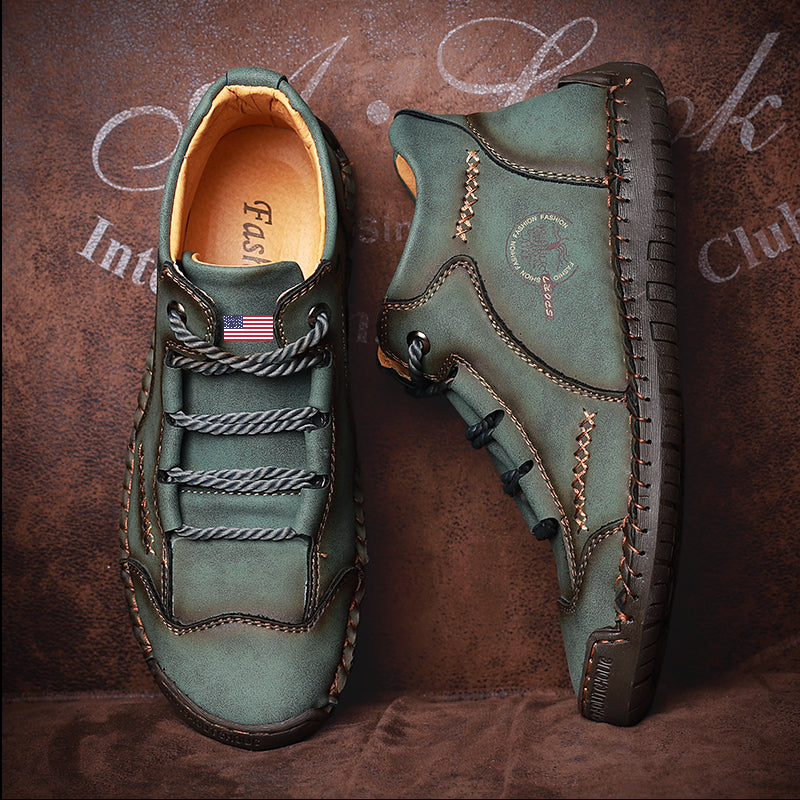 Patriotism Unit States flag boots Hand Stitching wolverine Mens vintage Lace comfort soft Microfiber Leather Casual Ankle Boots TARA 9932