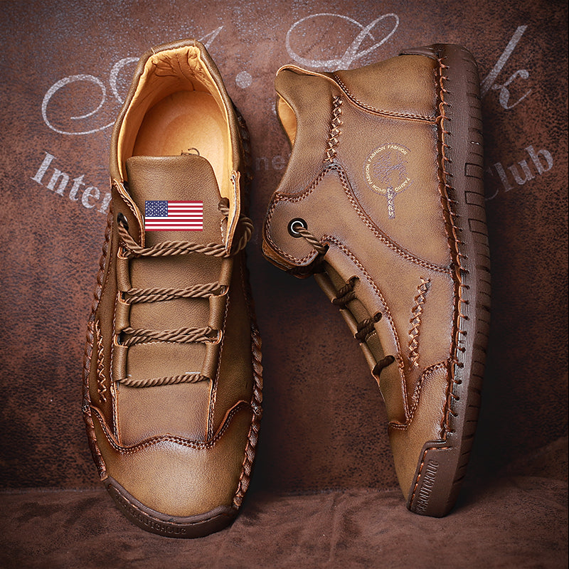 Patriotism Unit States flag boots Hand Stitching wolverine Mens vintage Lace comfort soft Microfiber Leather Casual Ankle Boots TARA 9932