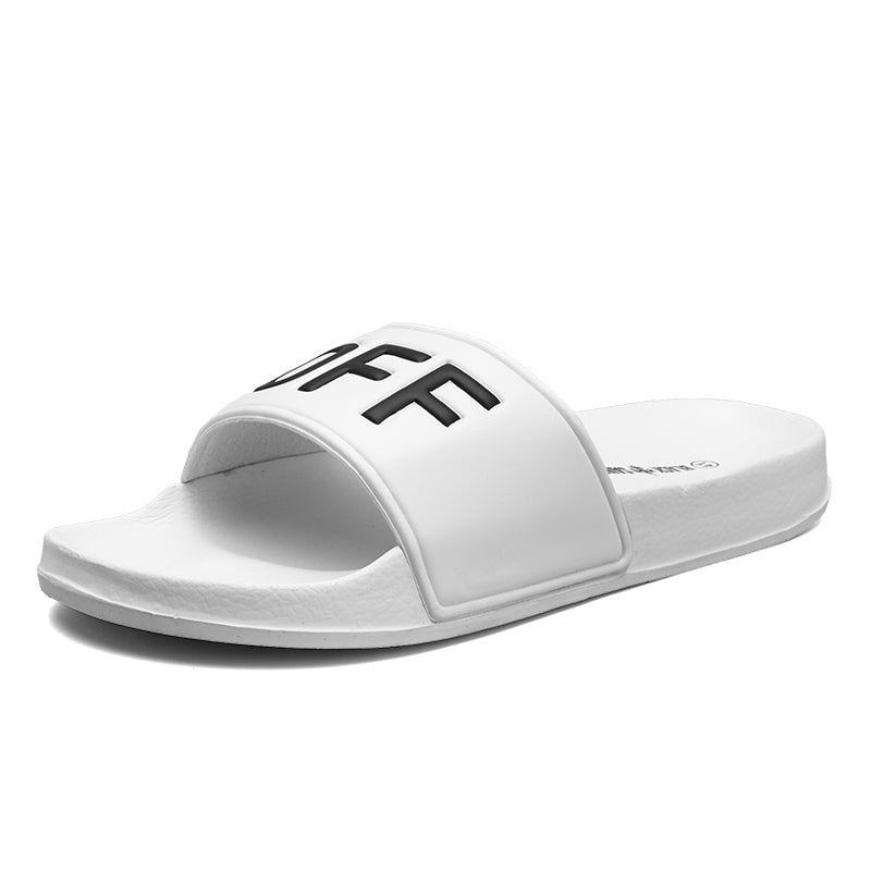 F*CK OFF Slippers Casual Bathroom Bathing Sandals Indoor Outdoor Soft Sole Flip Flop Тапочки Повседневные сандалии для купания в помещении На открытом воздухе Вьетнамки с мягкой подошвой