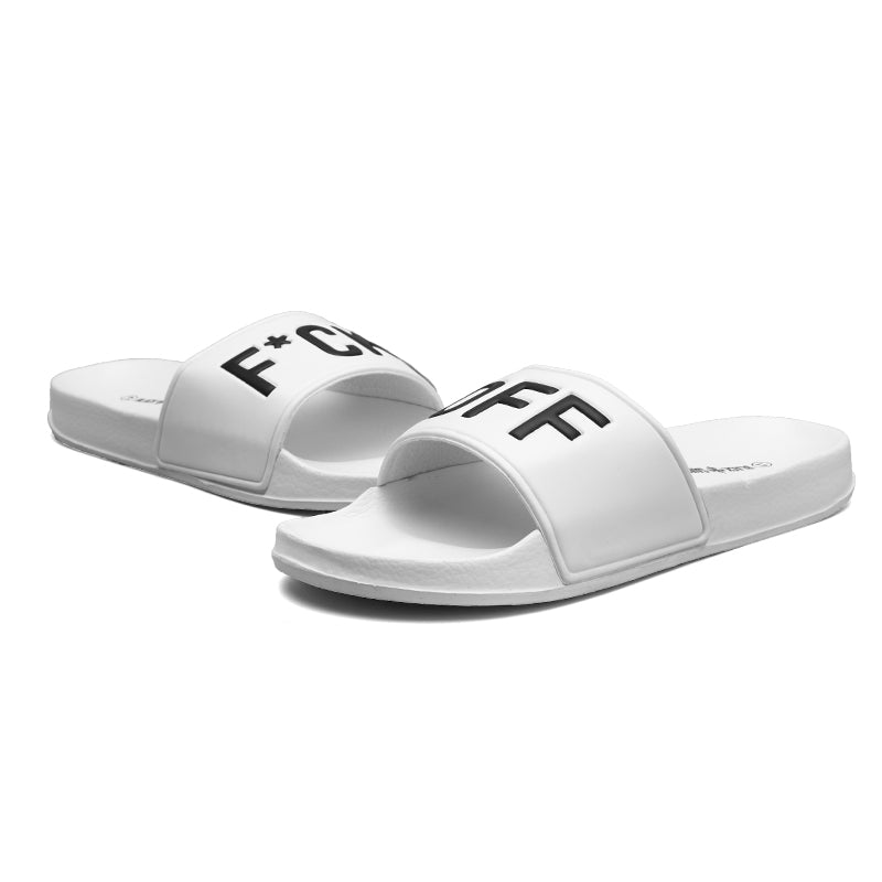 F*CK OFF Slippers Casual Bathroom Bathing Sandals Indoor Outdoor Soft Sole Flip Flop Тапочки Повседневные сандалии для купания в помещении На открытом воздухе Вьетнамки с мягкой подошвой