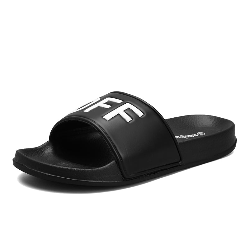 F*CK OFF Slippers Casual Bathroom Bathing Sandals Indoor Outdoor Soft Sole Flip Flop Тапочки Повседневные сандалии для купания в помещении На открытом воздухе Вьетнамки с мягкой подошвой