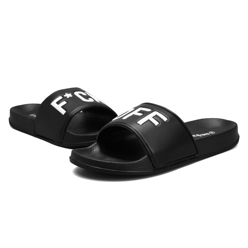 F*CK OFF Slippers Casual Bathroom Bathing Sandals Indoor Outdoor Soft Sole Flip Flop Тапочки Повседневные сандалии для купания в помещении На открытом воздухе Вьетнамки с мягкой подошвой