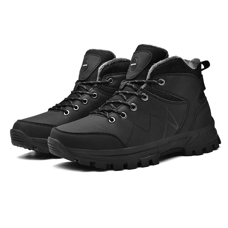 Mens Outdoor Plush Lined Non Slip Lace Up Hiking Climbing Boots comfort soft Waterproof Hiking Warm Boots Jason726