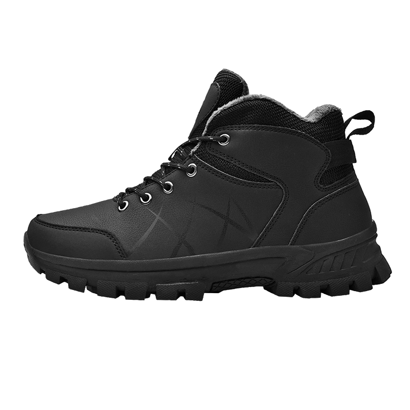 Mens Outdoor Plush Lined Non Slip Lace Up Hiking Climbing Boots comfort soft Waterproof Hiking Warm Boots Jason726