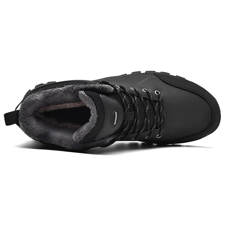 Mens Outdoor Plush Lined Non Slip Lace Up Hiking Climbing Boots comfort soft Waterproof Hiking Warm Boots Jason726