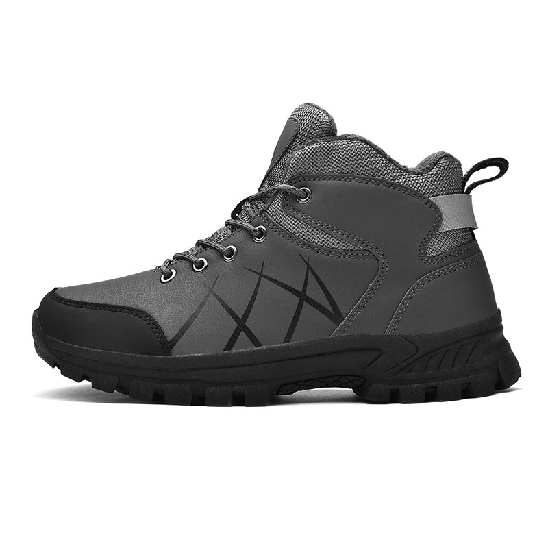Mens Outdoor Plush Lined Non Slip Lace Up Hiking Climbing Boots comfort soft Waterproof Hiking Warm Boots Jason726