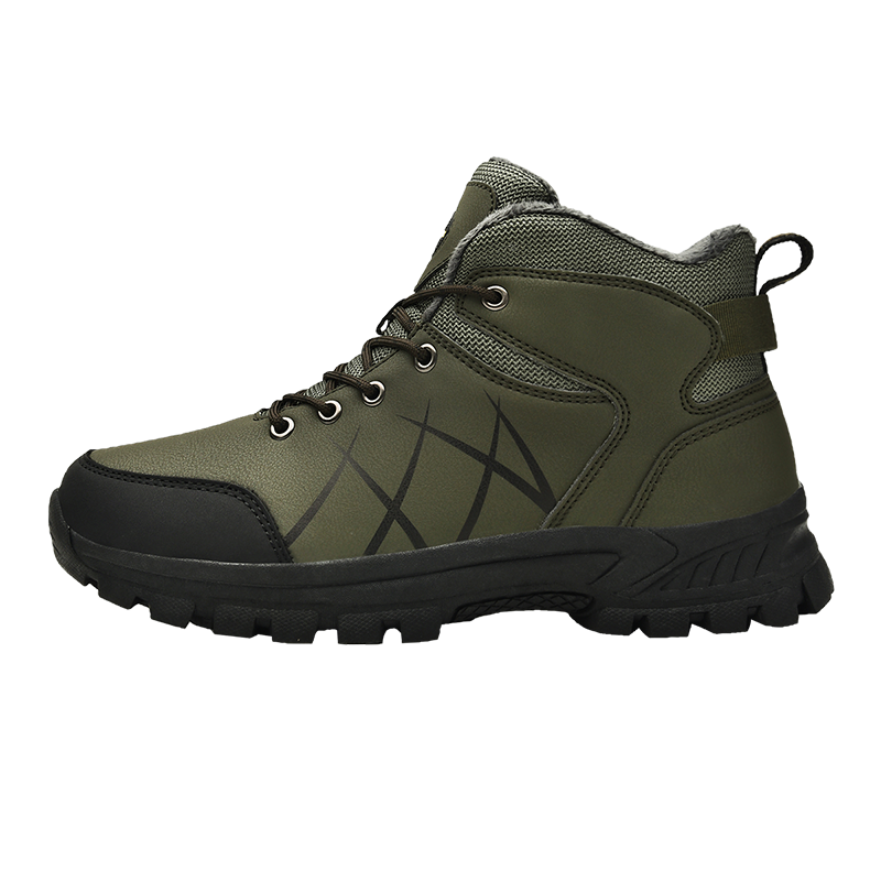 Mens Outdoor Plush Lined Non Slip Lace Up Hiking Climbing Boots comfort soft Waterproof Hiking Warm Boots Jason726