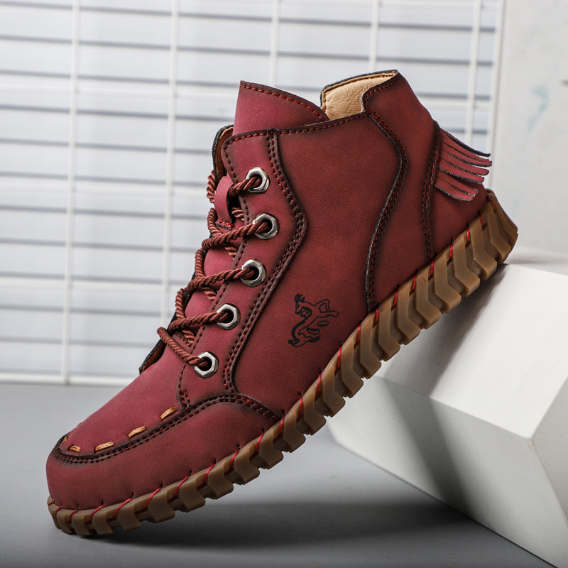 Hand Stitching New Female Ankle Boots Women Shoes Booties British Lace Retro Trend Women Naked Boots Rhonda 8802