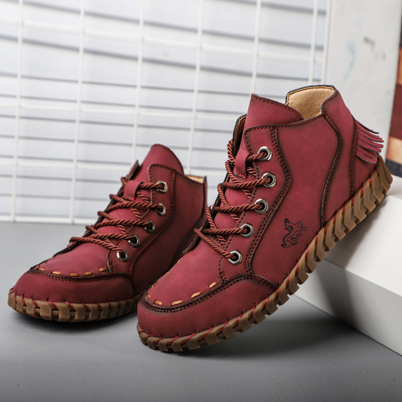 Hand Stitching New Female Ankle Boots Women Shoes Booties British Lace Retro Trend Women Naked Boots Rhonda 8802