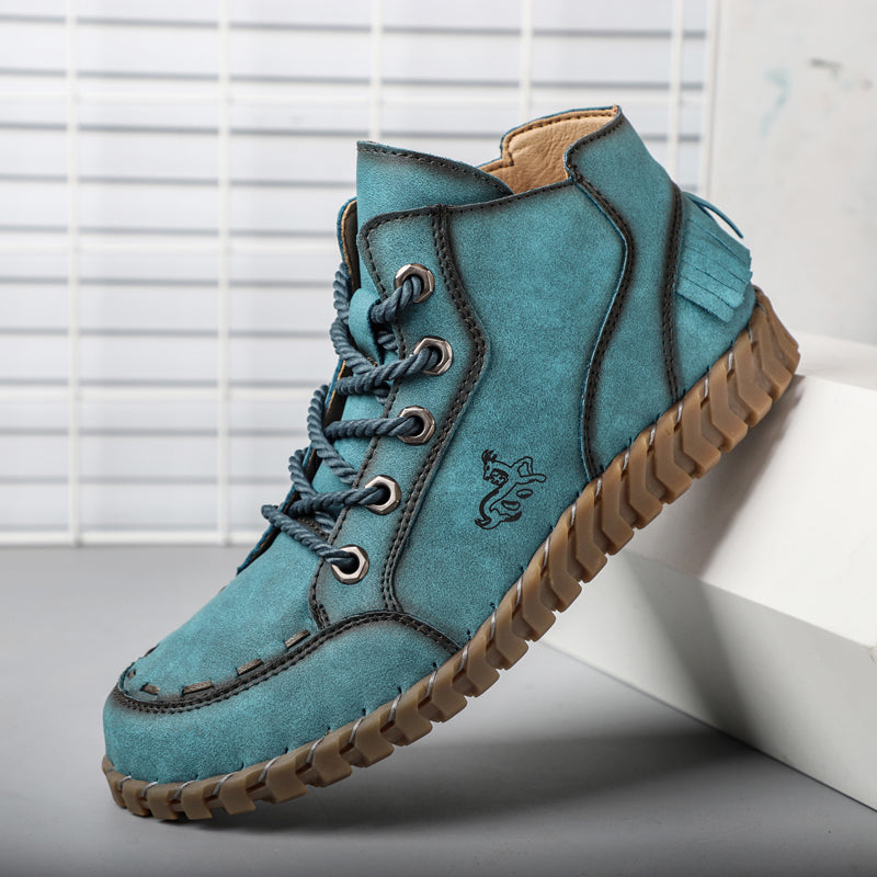 Hand Stitching New Female Ankle Boots Women Shoes Booties British Lace Retro Trend Women Naked Boots Rhonda 8802