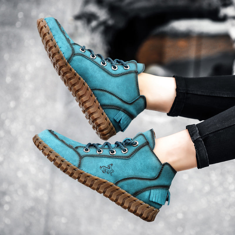 Hand Stitching New Female Ankle Boots Women Shoes Booties British Lace Retro Trend Women Naked Boots Rhonda 8802