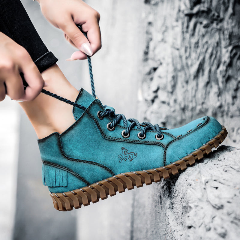 Hand Stitching New Female Ankle Boots Women Shoes Booties British Lace Retro Trend Women Naked Boots Rhonda 8802