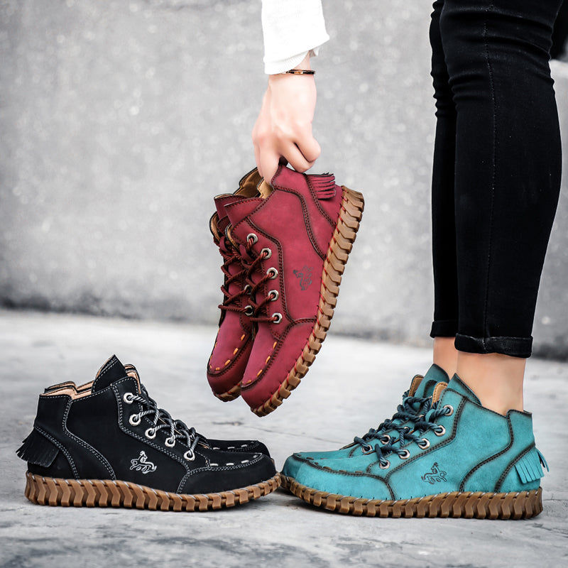 Hand Stitching New Female Ankle Boots Women Shoes Booties British Lace Retro Trend Women Naked Boots Rhonda 8802