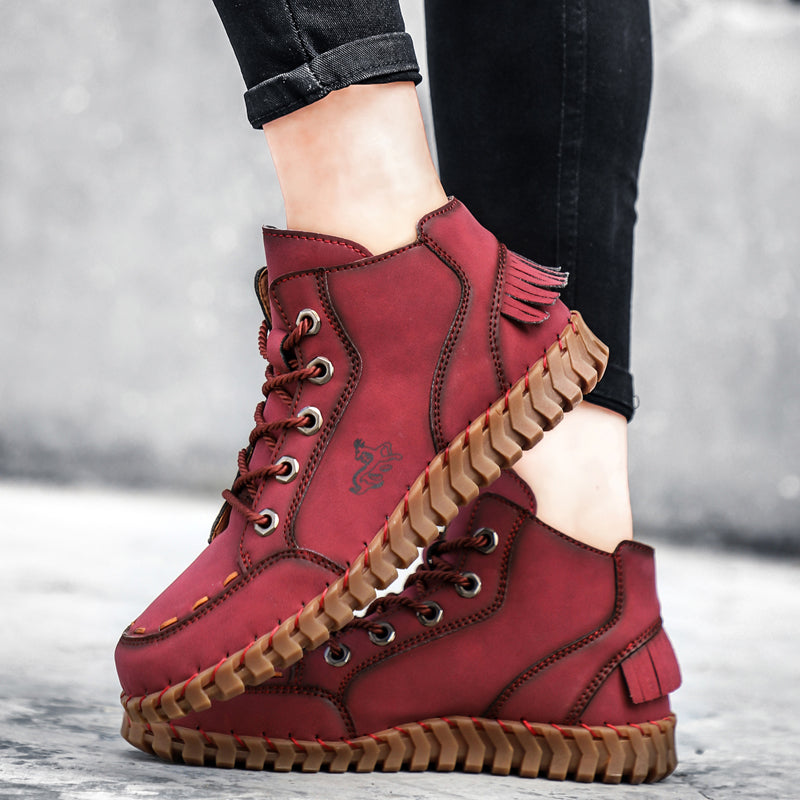 Hand Stitching New Female Ankle Boots Women Shoes Booties British Lace Retro Trend Women Naked Boots Rhonda 8802