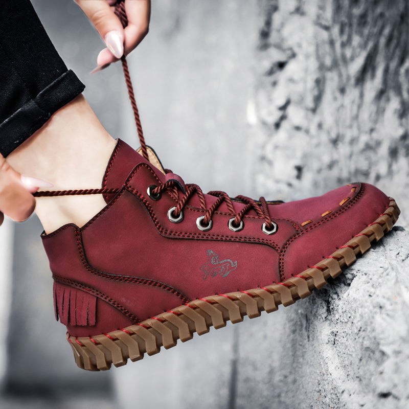 Hand Stitching New Female Ankle Boots Women Shoes Booties British Lace Retro Trend Women Naked Boots Rhonda 8802