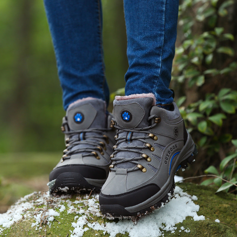 Women Snow Waterproof Warm Plush High Quality Outdoor Hiking Boots Camping Big Size thermal outdoor hiking high top sneakers K711
