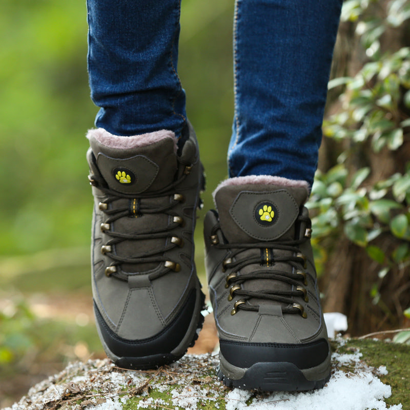 Women Snow Waterproof Warm Plush High Quality Outdoor Hiking Boots Camping Big Size thermal outdoor hiking high top sneakers K711