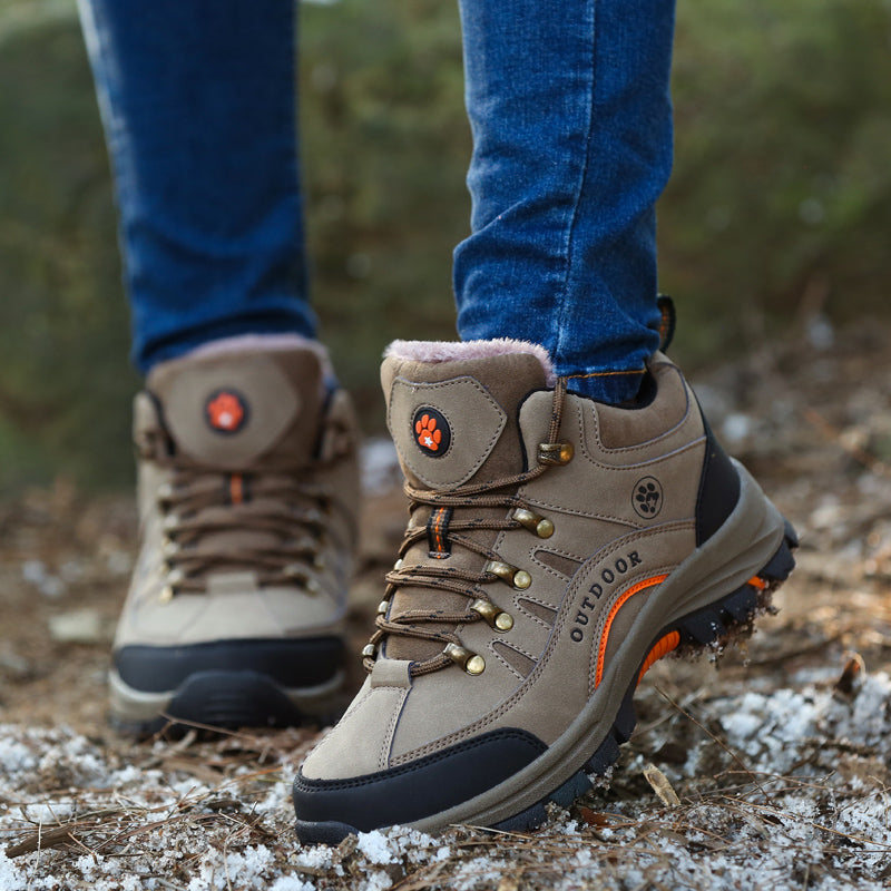 Women Snow Waterproof Warm Plush High Quality Outdoor Hiking Boots Camping Big Size thermal outdoor hiking high top sneakers K711