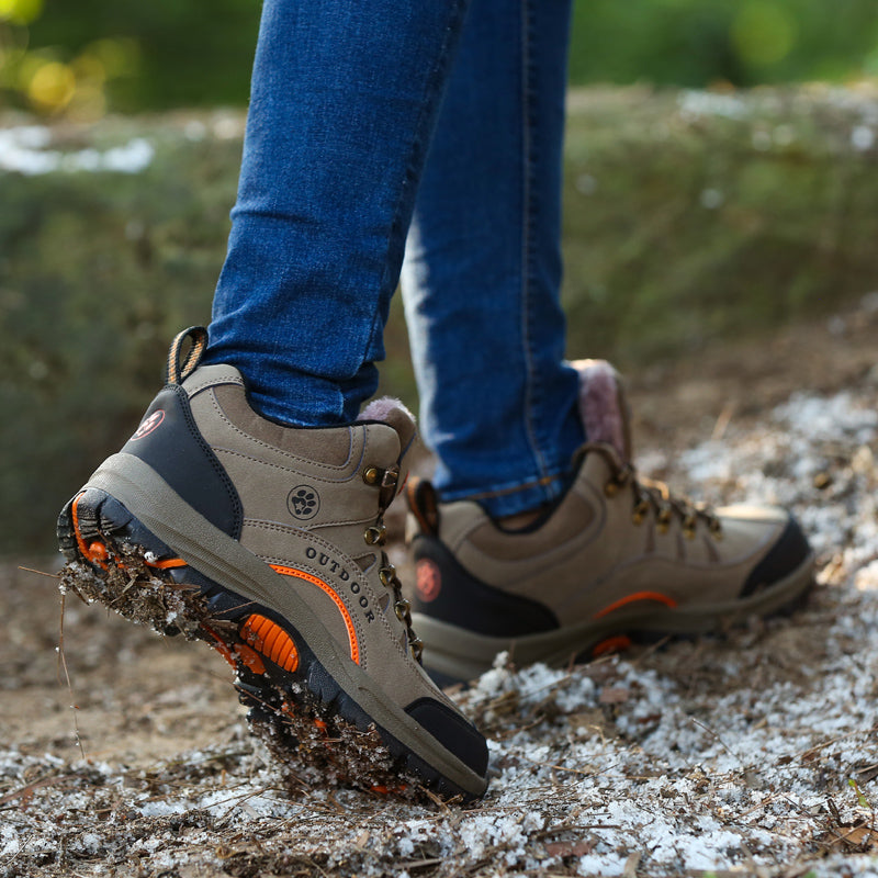 Women Snow Waterproof Warm Plush High Quality Outdoor Hiking Boots Camping Big Size thermal outdoor hiking high top sneakers K711
