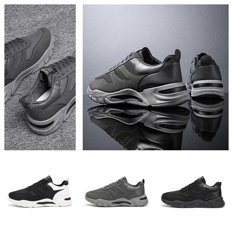 Shoes For Men Patchwork Black White Mesh Breathable Lightweight Lace Up Outdoor Sport Running Walking Male Trainers Tennis Rhonda J026