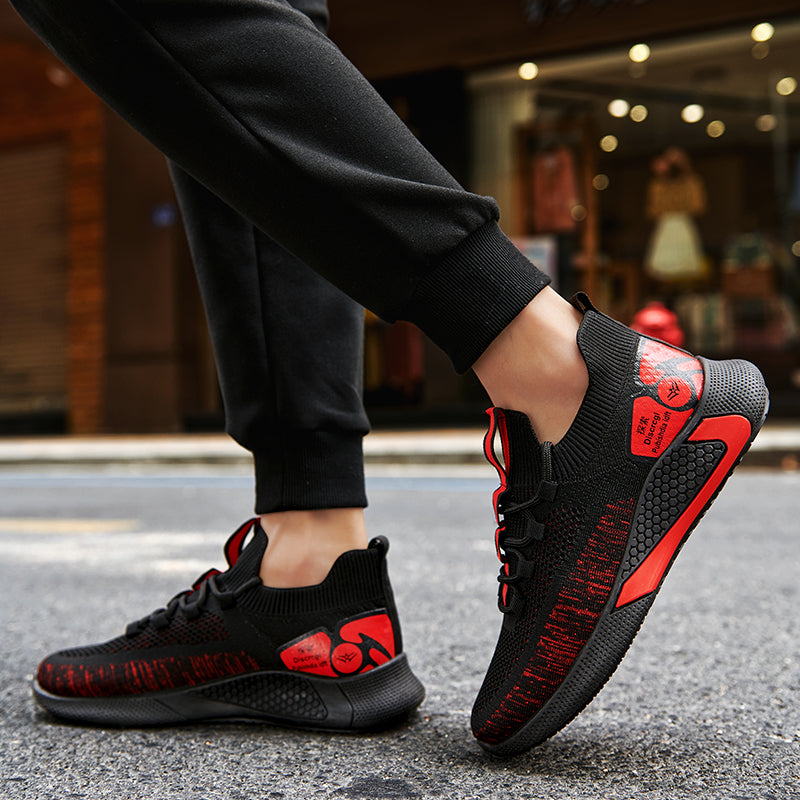 INS Hip Hop Spring Summer Fashion Fly Weave Sneakers Lighted Breathable Men Casual Shoes Jogging Tenis  Sneaker Rhonda M-1