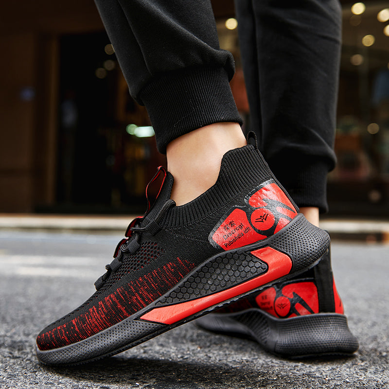 INS Hip Hop Spring Summer Fashion Fly Weave Sneakers Lighted Breathable Men Casual Shoes Jogging Tenis  Sneaker Rhonda M-1