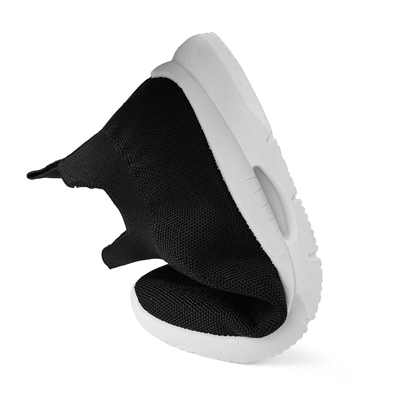 Men Vulcanized Shoes Mesh Casual Lightweight Breathable Slip On Soft Bottom Black White Jogging Walking Rhonda 9025