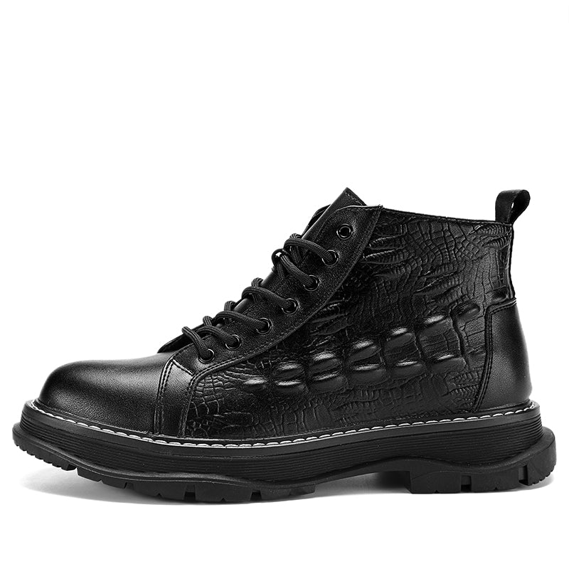 Men's Platform increased Martin boots with cotton to keep warm, men's motorcycle shoes, fashion Non-slip casual shoes Norris M9228