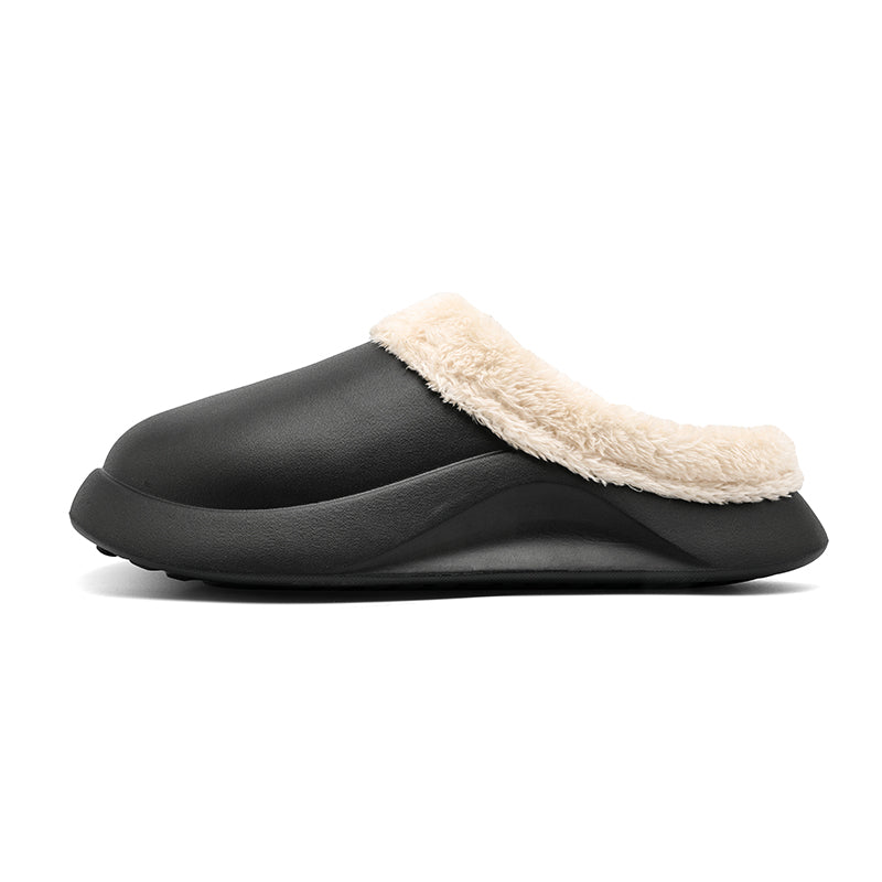 slippers feature a soft plush insole,and a rubber scuff sole to provide traction