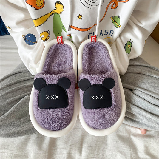 MAX0112-3 Fashion  Fluffy Slippers Winter Warm Home Indoor Shoes Soft Cute Cartoon Модные тапочки, теплая домашняя обувь, мягкий милый мультяшный