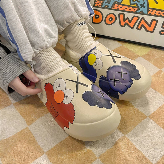 MAX0210-1 Fashion  Fluffy Slippers Winter Warm Home Indoor Shoes Soft Cute Cartoon Модные тапочки, теплая домашняя обувь, мягкий милый мультяшный