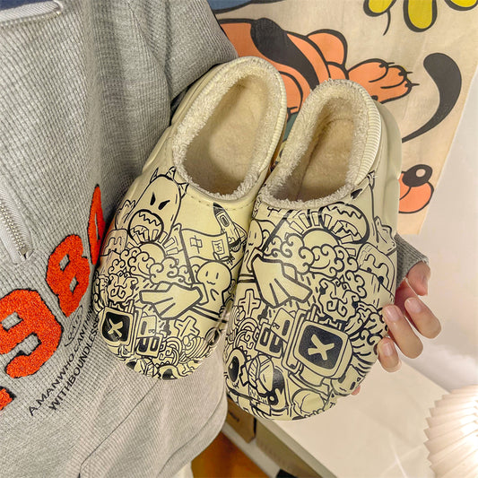 MAX0215-1 Fashion  Fluffy Slippers Winter Warm Home Indoor Shoes Soft Cute Cartoon Модные тапочки, теплая домашняя обувь, мягкий милый мультяшный