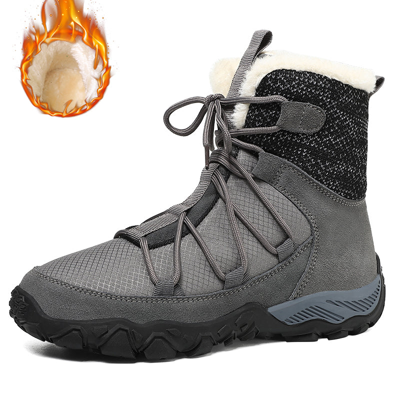 Men Outdoor Keep Warm Lace Up Slip Resistant Hiking Snow Warm Boots Joseph 1715