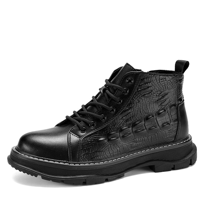 Men's Platform increased Martin boots with cotton to keep warm, men's motorcycle shoes, fashion Non-slip casual shoes Norris M9228