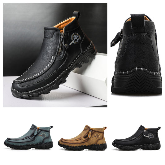 Hand Stitching wolverine Mens vintage Stylish Side Zipper comfort soft Microfiber Leather Casual Ankle Boots David 3005