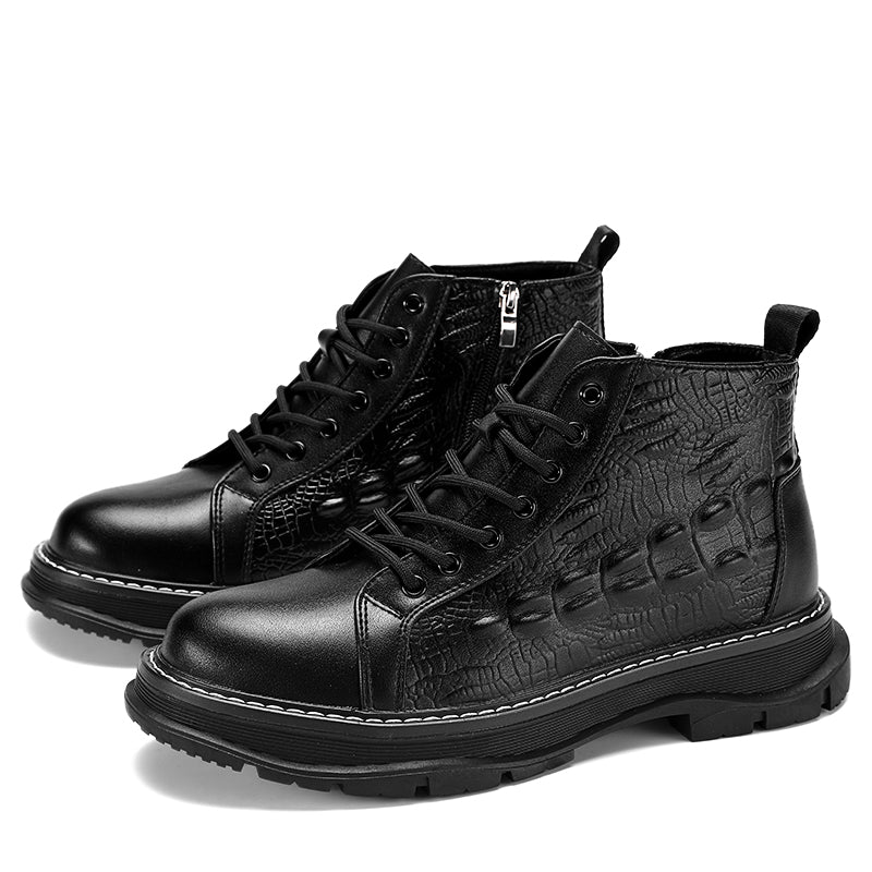 Men's Platform increased Martin boots with cotton to keep warm, men's motorcycle shoes, fashion Non-slip casual shoes Norris M9228