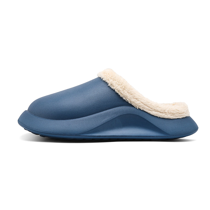 slippers feature a soft plush insole,and a rubber scuff sole to provide traction