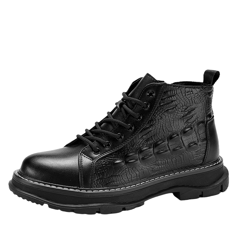 Men's Platform increased Martin boots with cotton to keep warm, men's motorcycle shoes, fashion Non-slip casual shoes Norris M9228