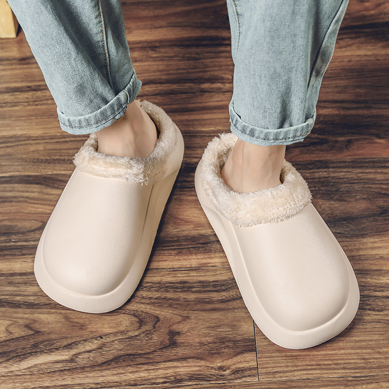 slippers feature a soft plush insole,and a rubber scuff sole to provide traction